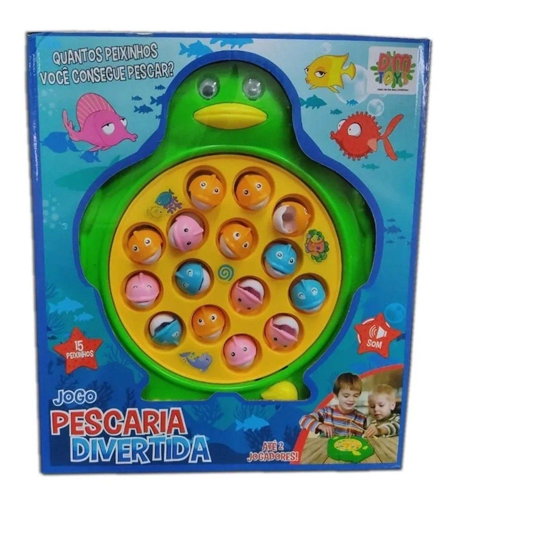 Jogo Pescaria Divertida 15 Peixes Dm Toys Musica Funciona A