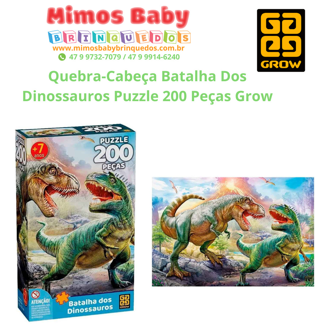 Quebra Cabe A Batalha Dos Dinossauros Puzzle Pe As Grow Maior