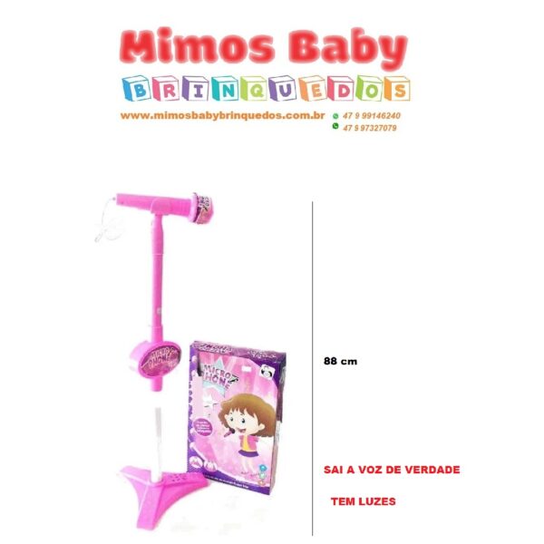 Microfone Infantil Pedestal Girls Com Som Pica Pau