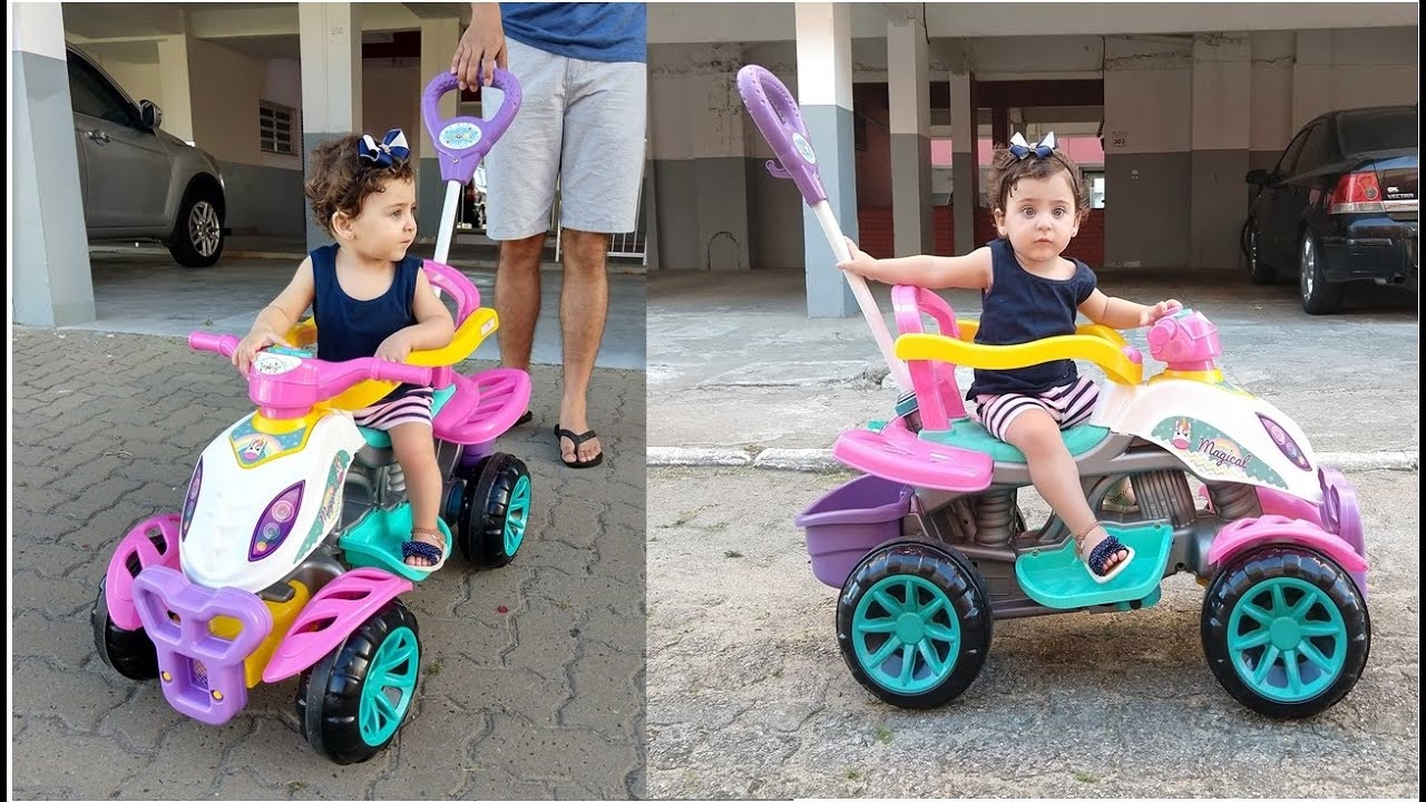 Triciclo Infantil Unicórnio Com Empurrador