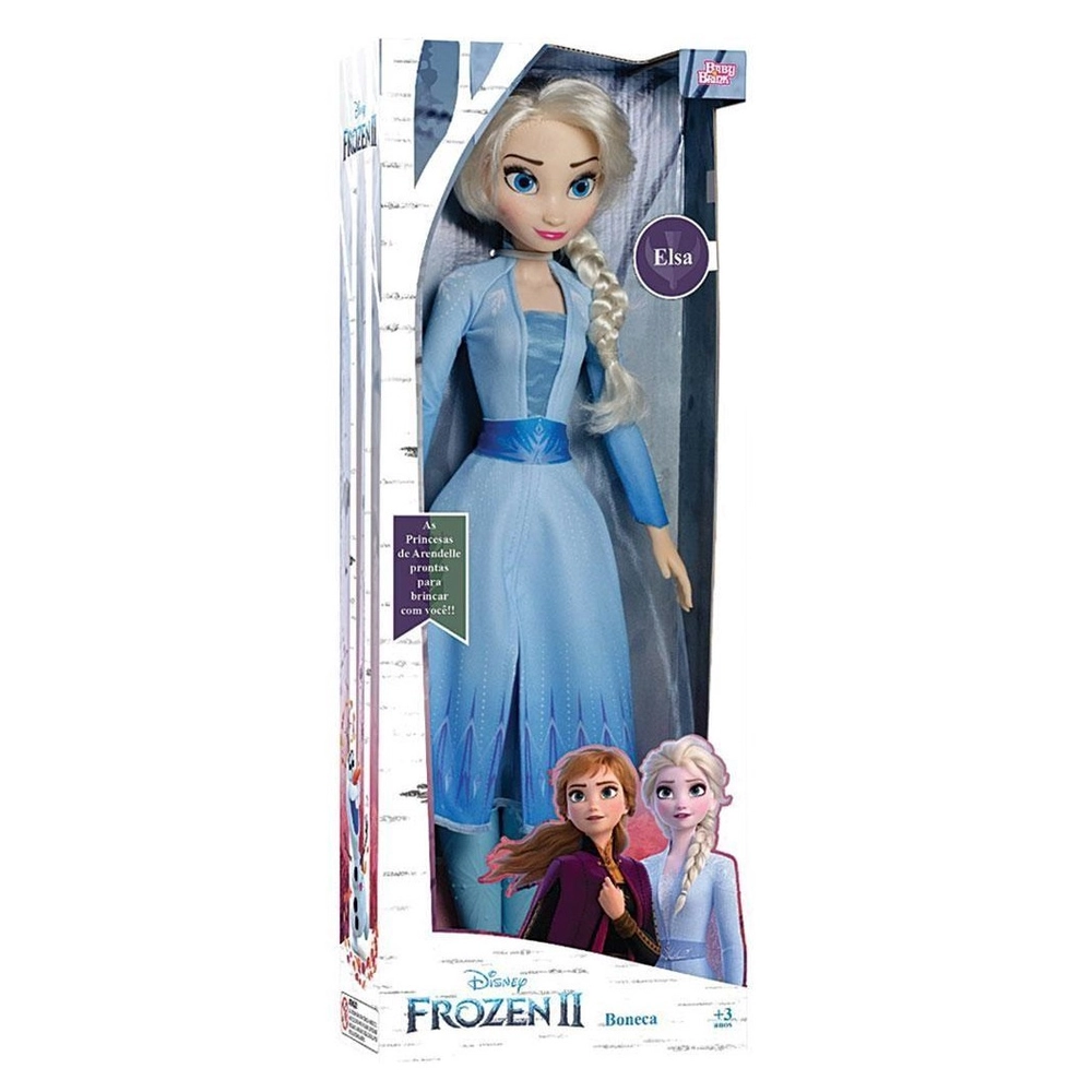 Boneca Gigante Elsa Frozen II 80cm Disney Baby Brink em Promoção é