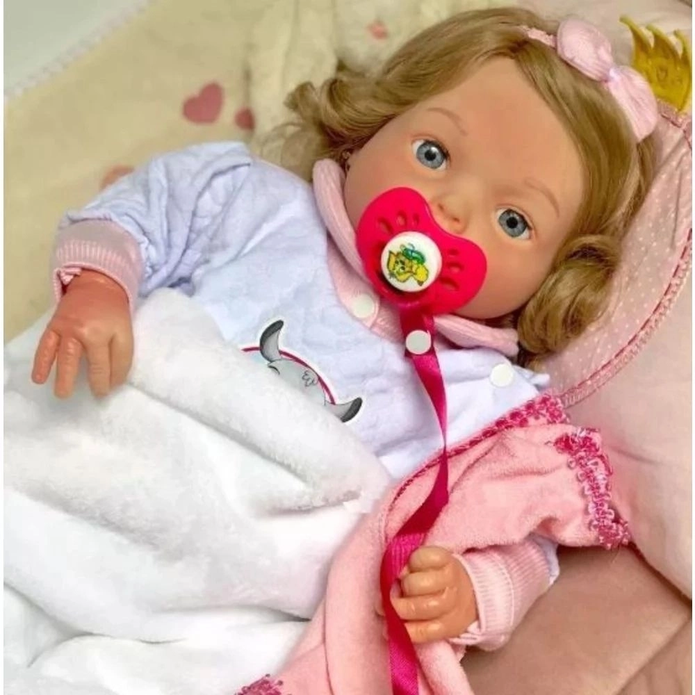 Boneca Bebê Reborn Yasmin 48cm Corpo de Tecido Recém nascida