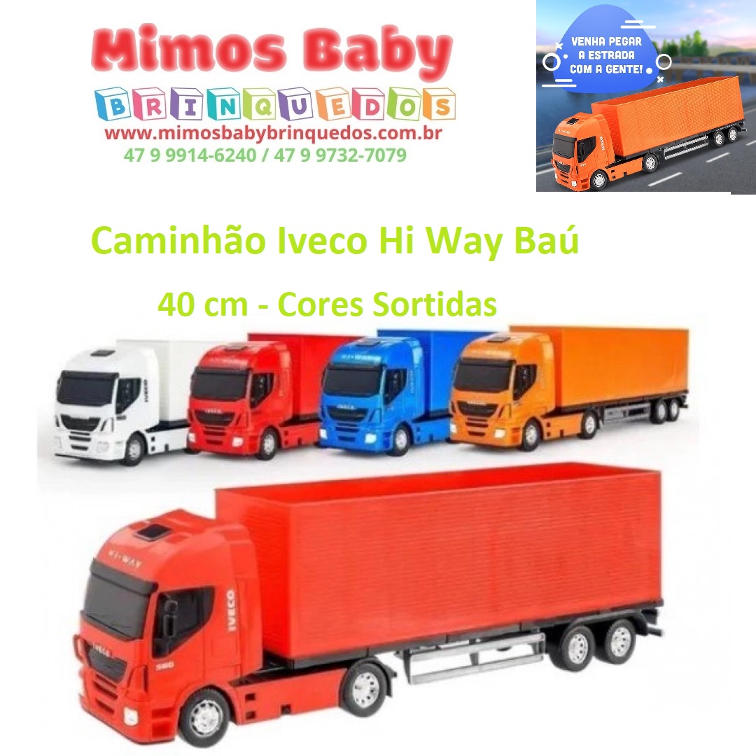 Caminhão Brinquedo Bau Container Infantil Carrinho Grande 40cm