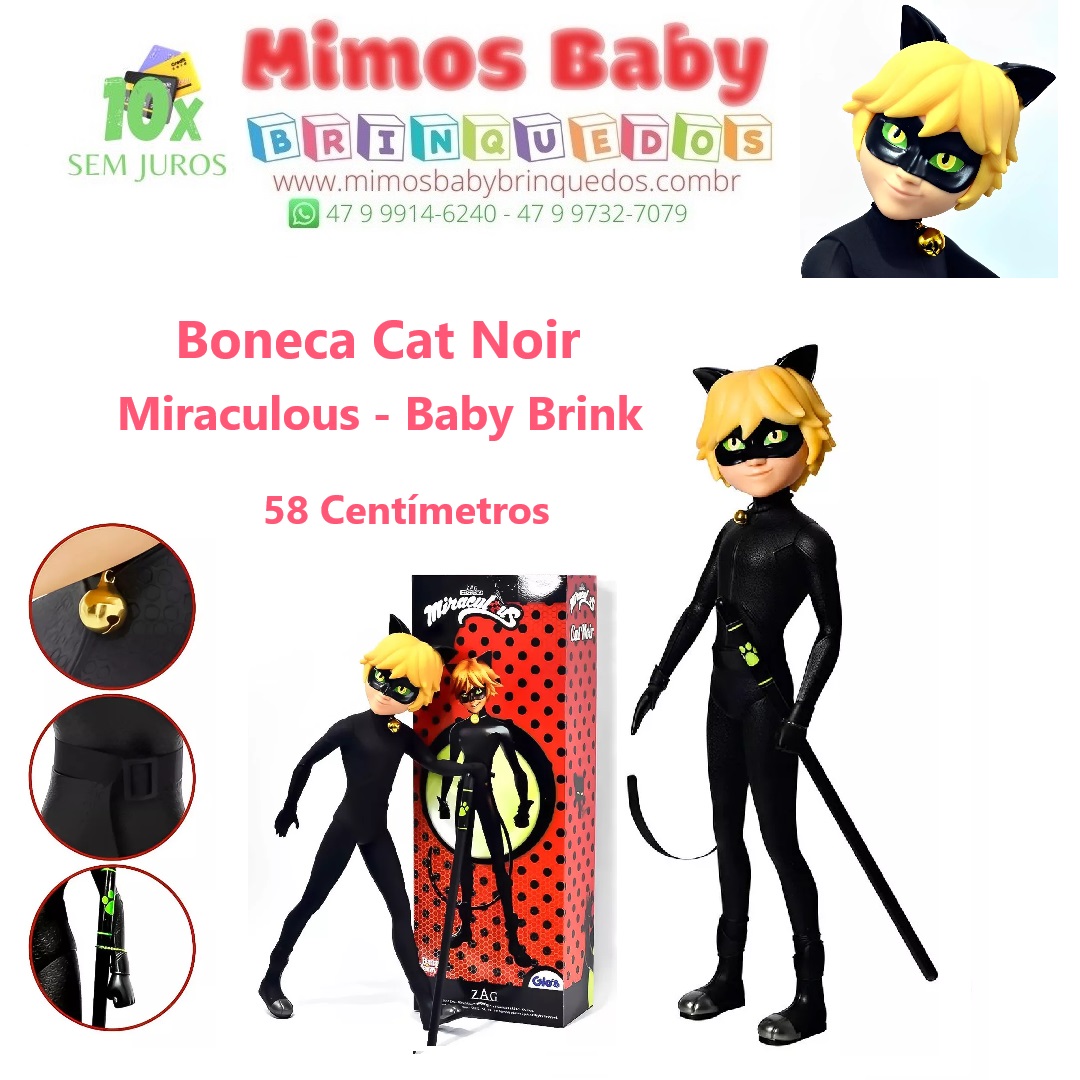 BRINQUEDO BONECO MIRACULOUS CAT NOIR BABY BRINK