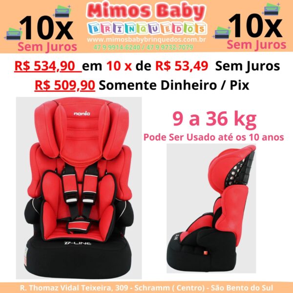 Cadeira Para Carro 9 A 36Kg Beline Luxe Nania - Vermelha