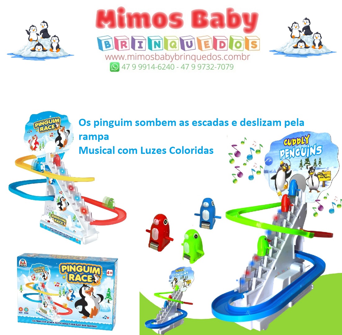 Jogo Pinguim Race com Luz e Som Braskit - Up Brinquedos