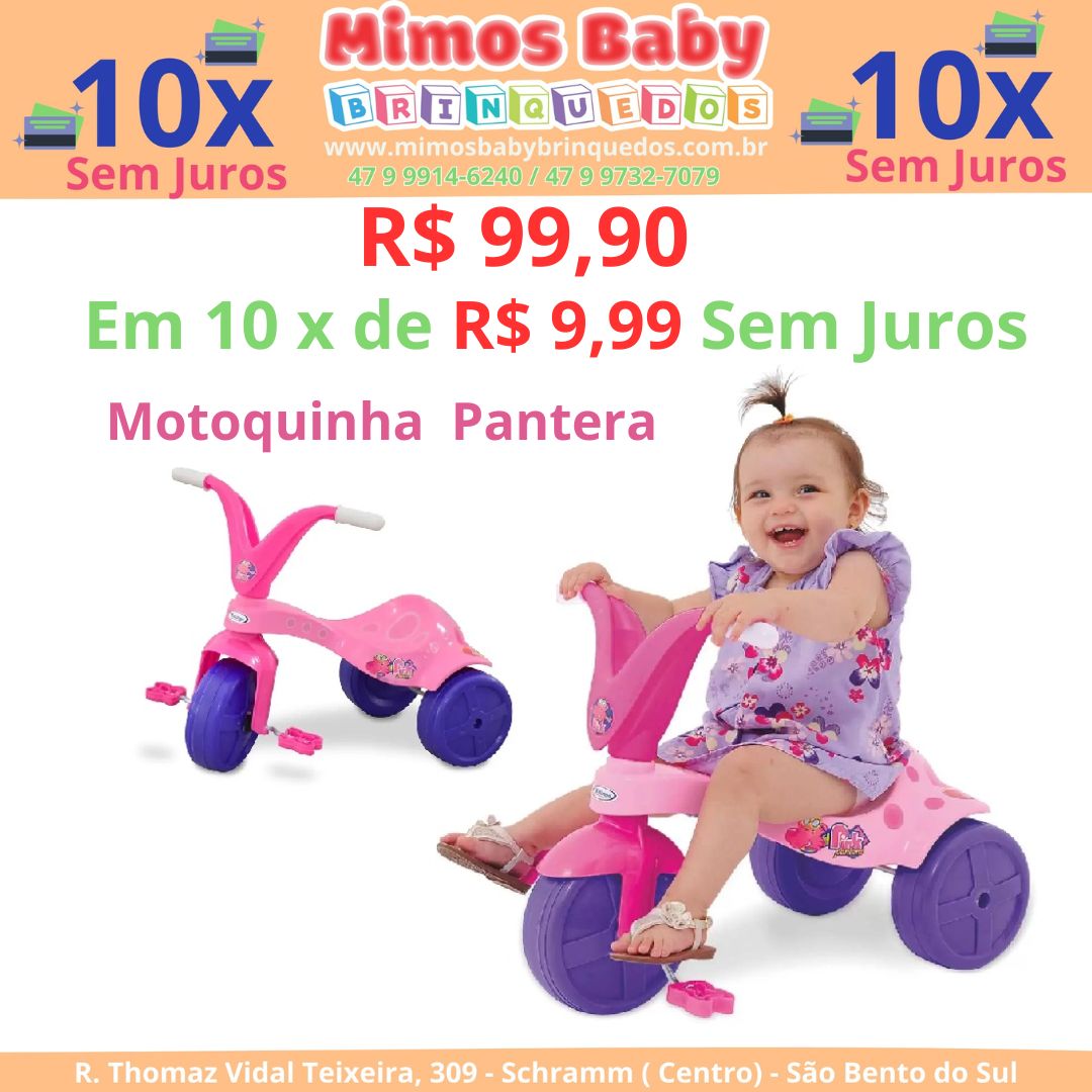 Brinquedo Motoca Triciclo Oncinha Racer Rosa - Xalingo