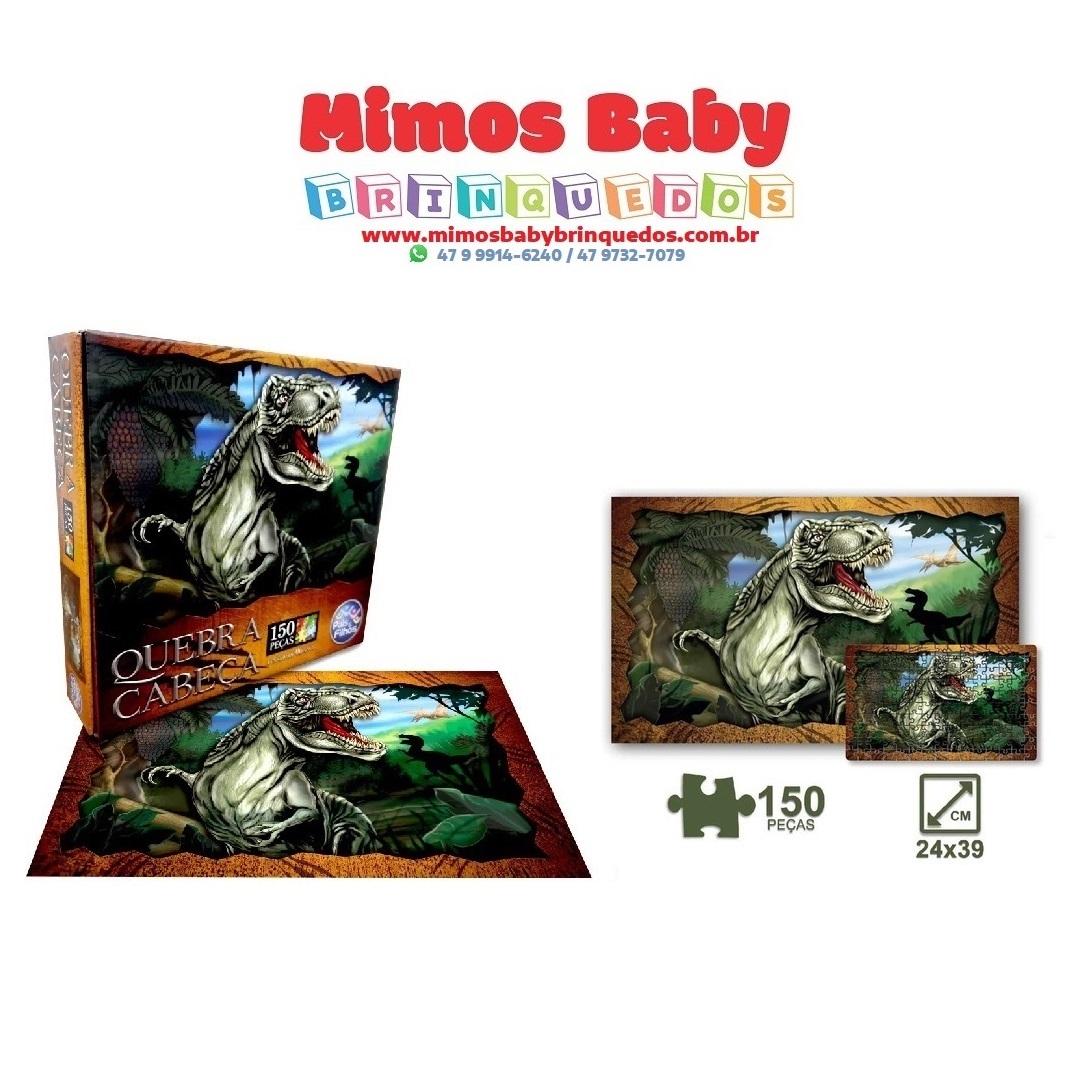 Jogo Quebra Cabeça Infantil Dino T-rex Dinossauro 150 Pçs - Ri Happy