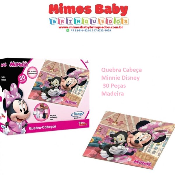 Quebra Cabeça Minnie Disney 30 Peças Xalingo -  Em Madeira