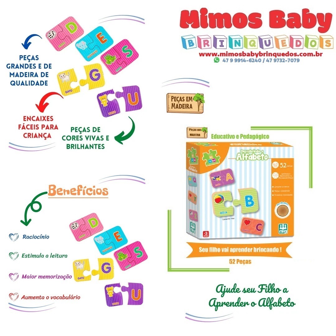 Jogo Educativo Infantil Alfabeto Abc Brinquedos Inteligencia