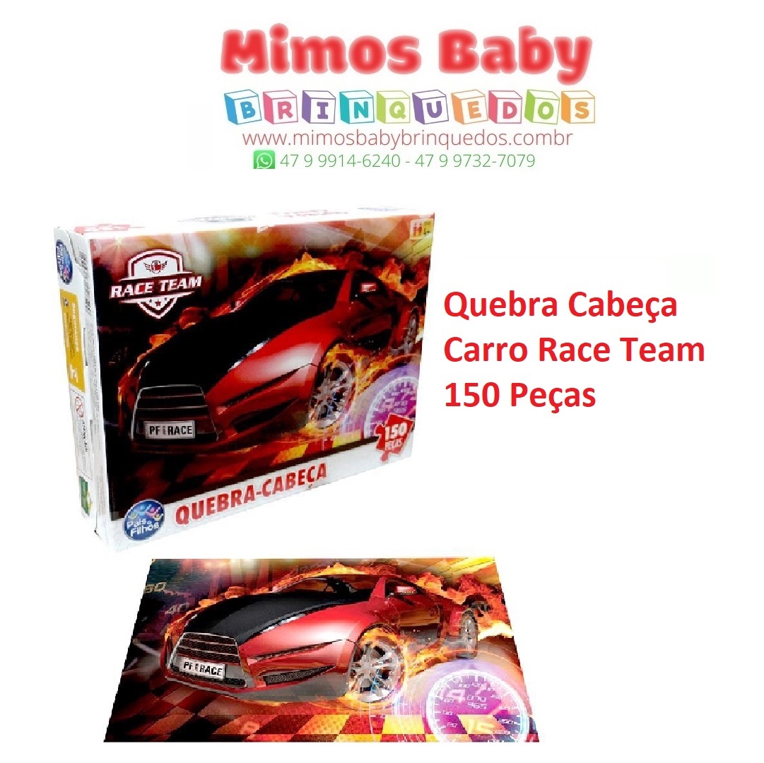 Quebra Cabeça Carro Race Team - 150 Peças - Pais e Filhos