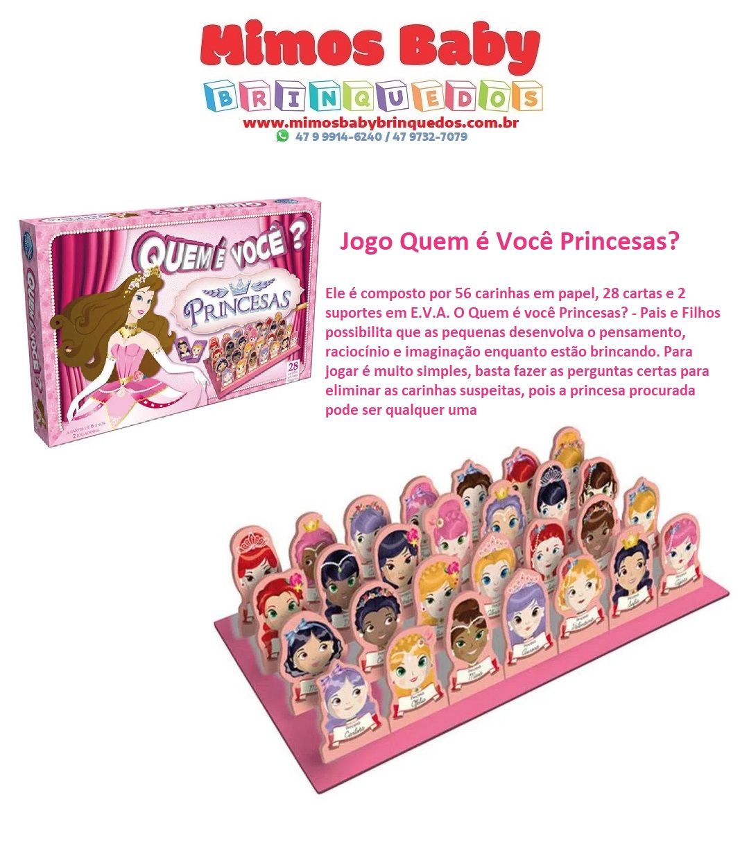 JOGO DA MEMÓRIA PRINCESAS - PAIS & FILHOS