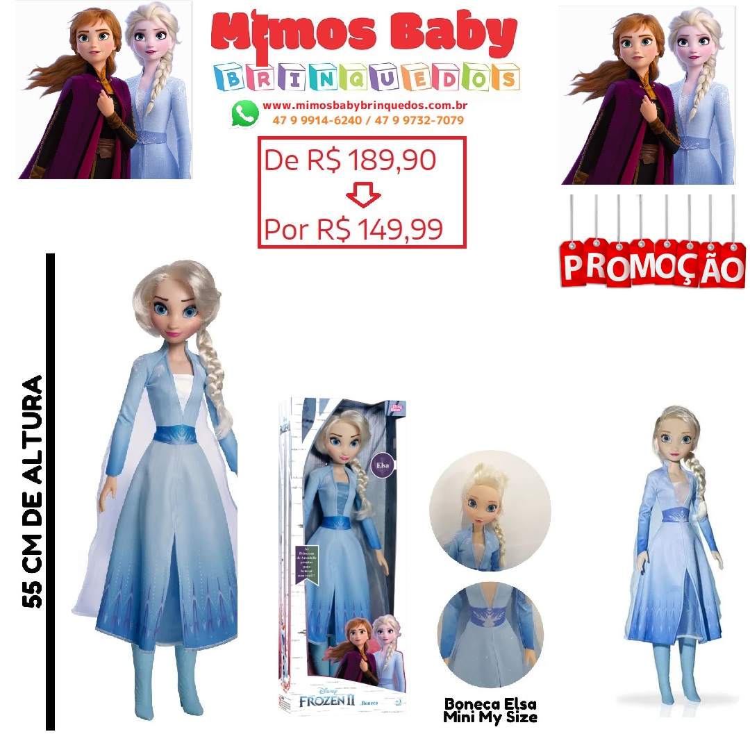 Boneca Elsa Articulada Grande 60 Cms Frozen 2 Baby Brink – Maior Loja de  Brinquedos da Região
