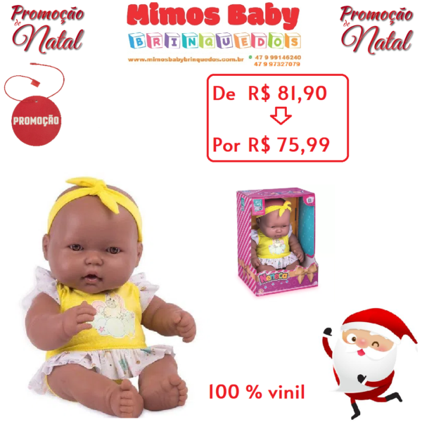 Boneca Neneca Sem Cabelo Negra 40 Centímetros  - Super Toys