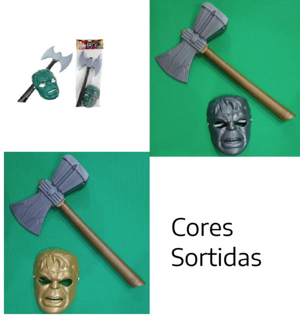 Kit Gladiador Máscara e Machadom Coleção Heróis - Cores sortidas