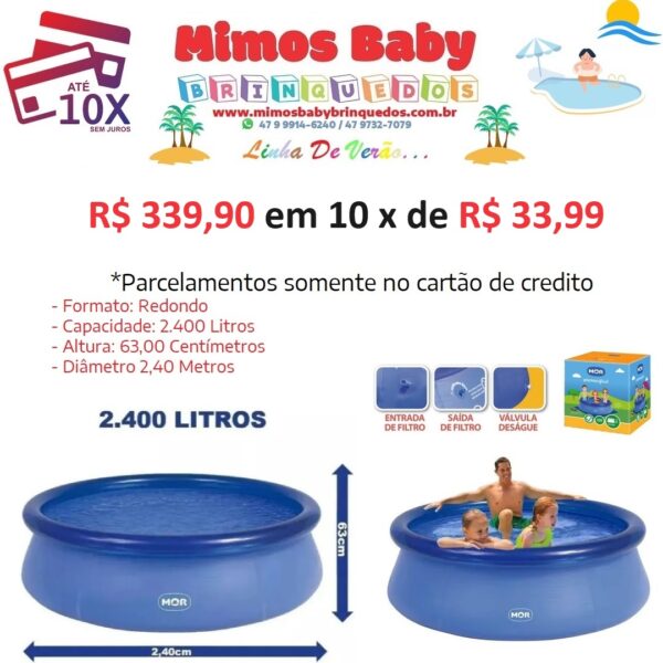 Piscina Inflável Mor 2400 Litros Redonda