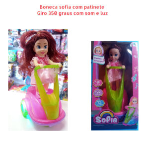 Boneca Sofia Patinete – Dançante com luz e musica 28 Centímetros