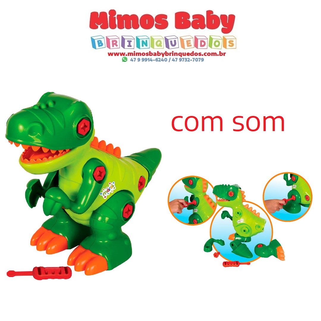 Dinossauro Monta Desmonta Dino Brinquedo Infantil T-Rex Dino Robo De Montar  Com Ferramenta Coleção : : Brinquedos e Jogos