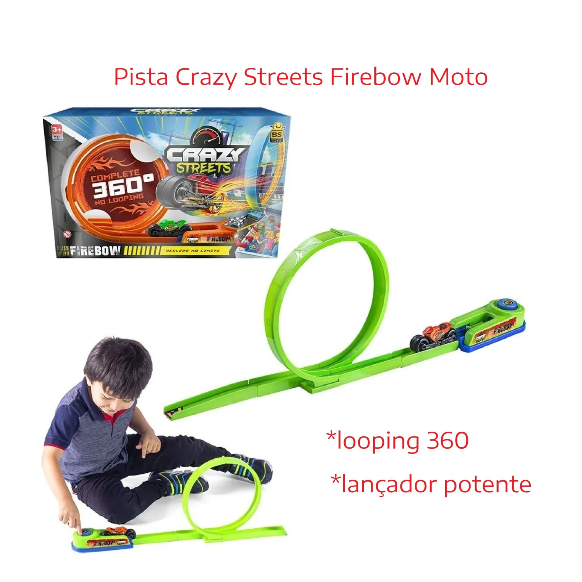 Pista Crazy Streets Com 3 Carrinhos Brinquedo Infantil 192 - Shop