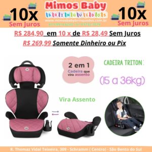 Cadeirinha para Auto Tutti Baby - 15 a 36kg - Rosa