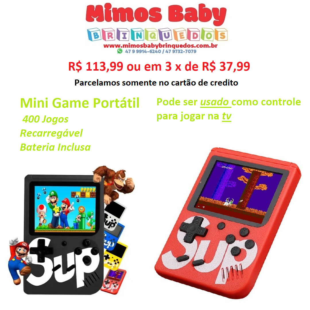 Mini Game Portátil SUP 400 jogos com Controle : : Brinquedos e  Jogos