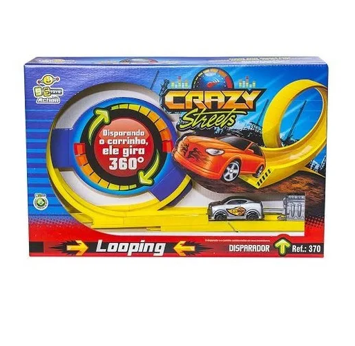 Pista Corrida Carrinho Brinquedo Infantil Looping 360 + 1 Moto