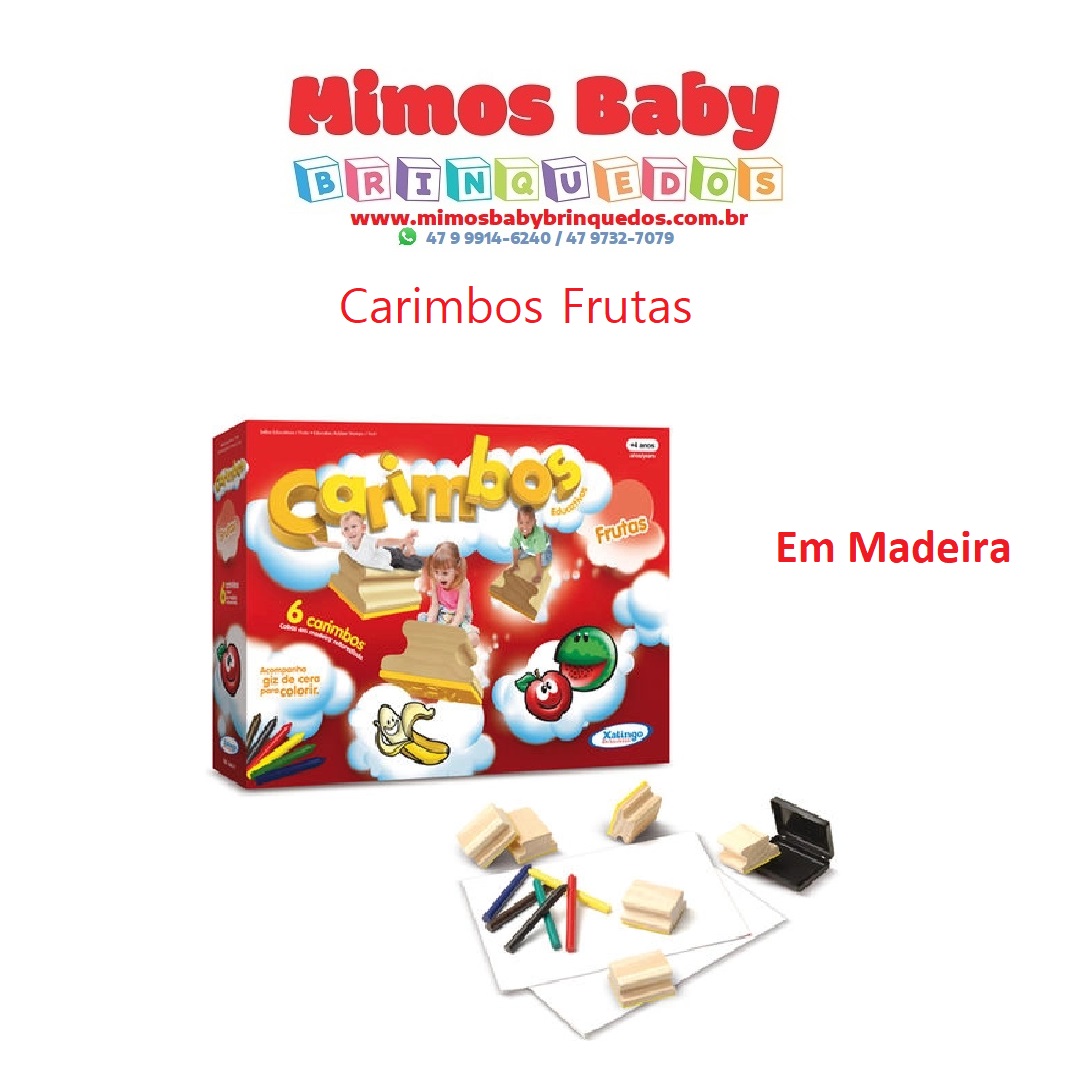 Carimbos Educativos Frutas Brinquedo Educativo Madeira - Xalingo