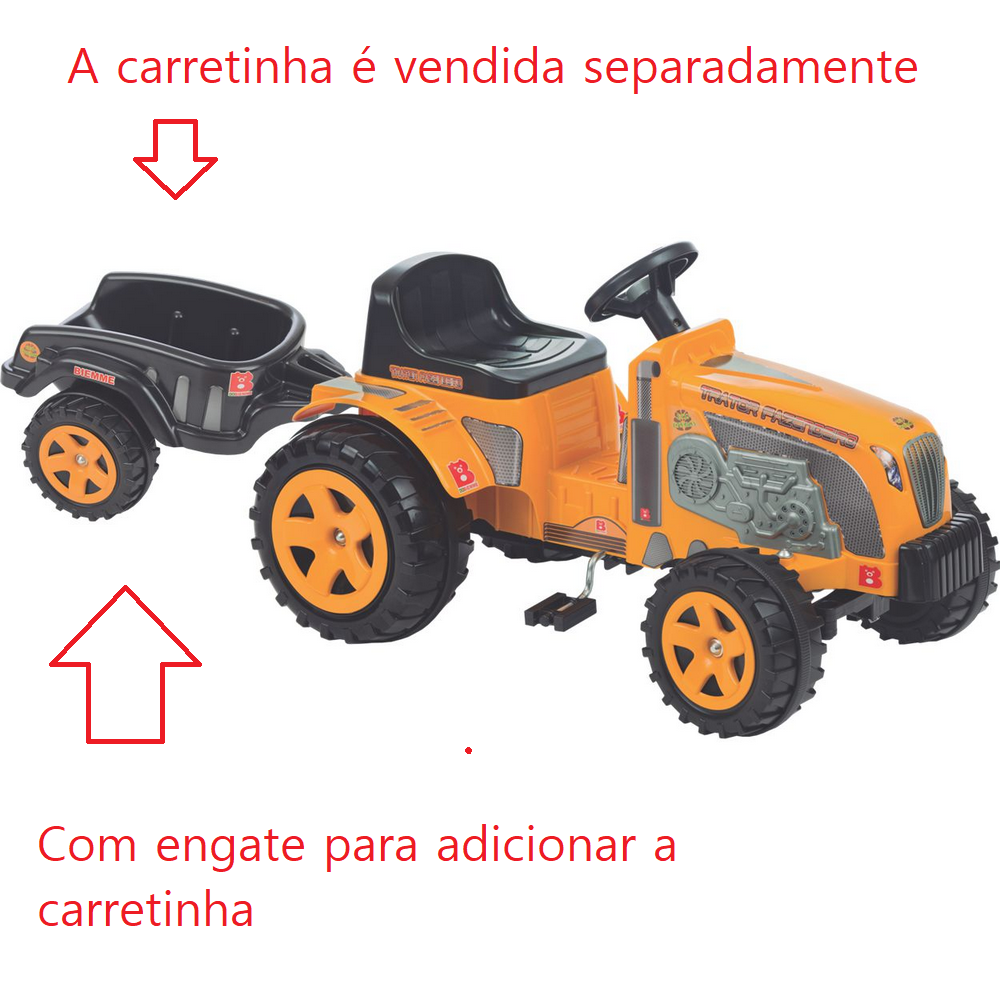 Mini Trator Elétrico Infantil Country 2 Marchas-Emite Sons Biemme 105 x  Largura: 54 x Altura: 53,5