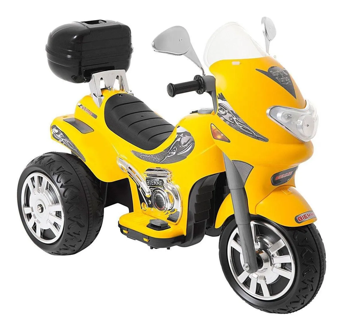 Moto Eletrica Biemme Sprint Turbo 12V com Capacete Preta Boy em