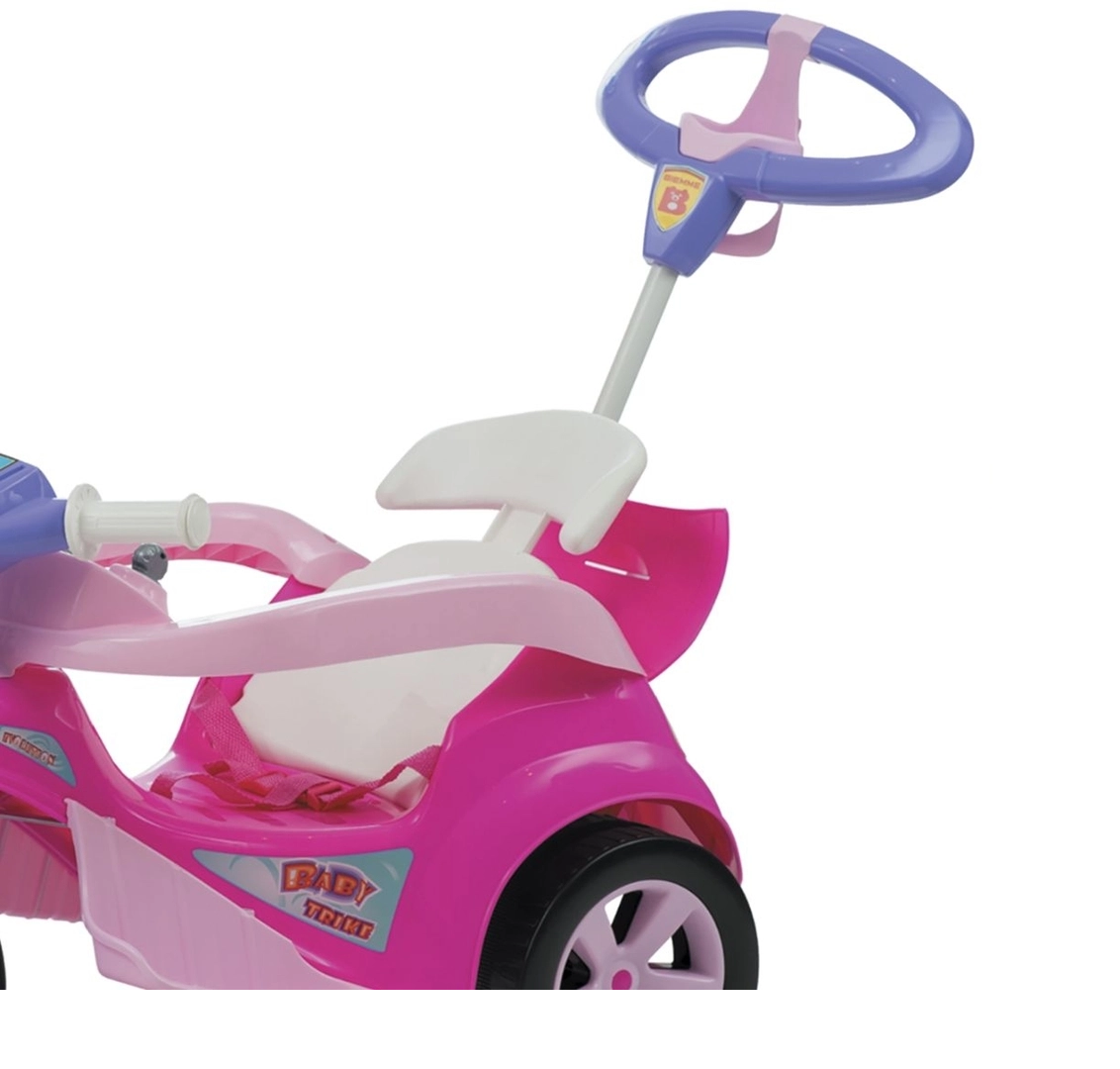 Triciclo Motoca Infantil Menina Nathor Rosa - Frete Gratis