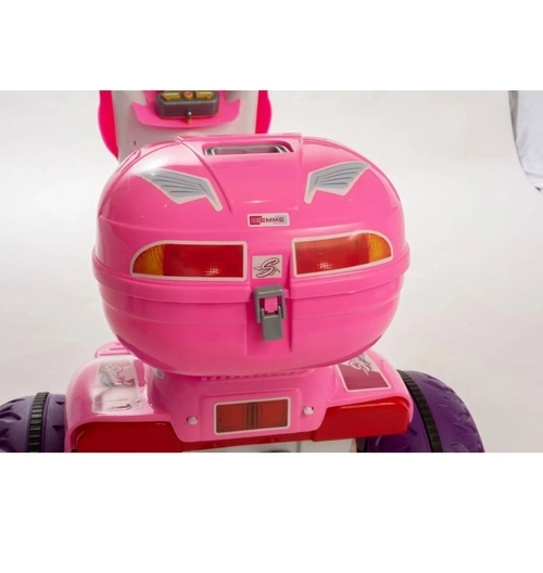 Mini Moto Eletrica Infantil Triciclo Pink Com Capacete - 12v