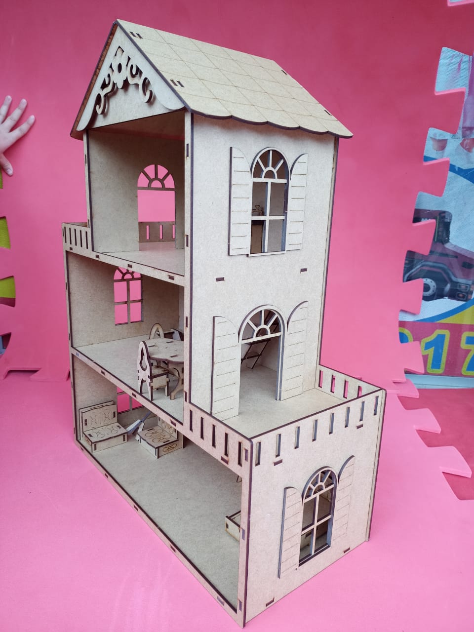 Casa Casinha Da Boneca Barbie Mdf 112 Cm + 22 Móveis Branco