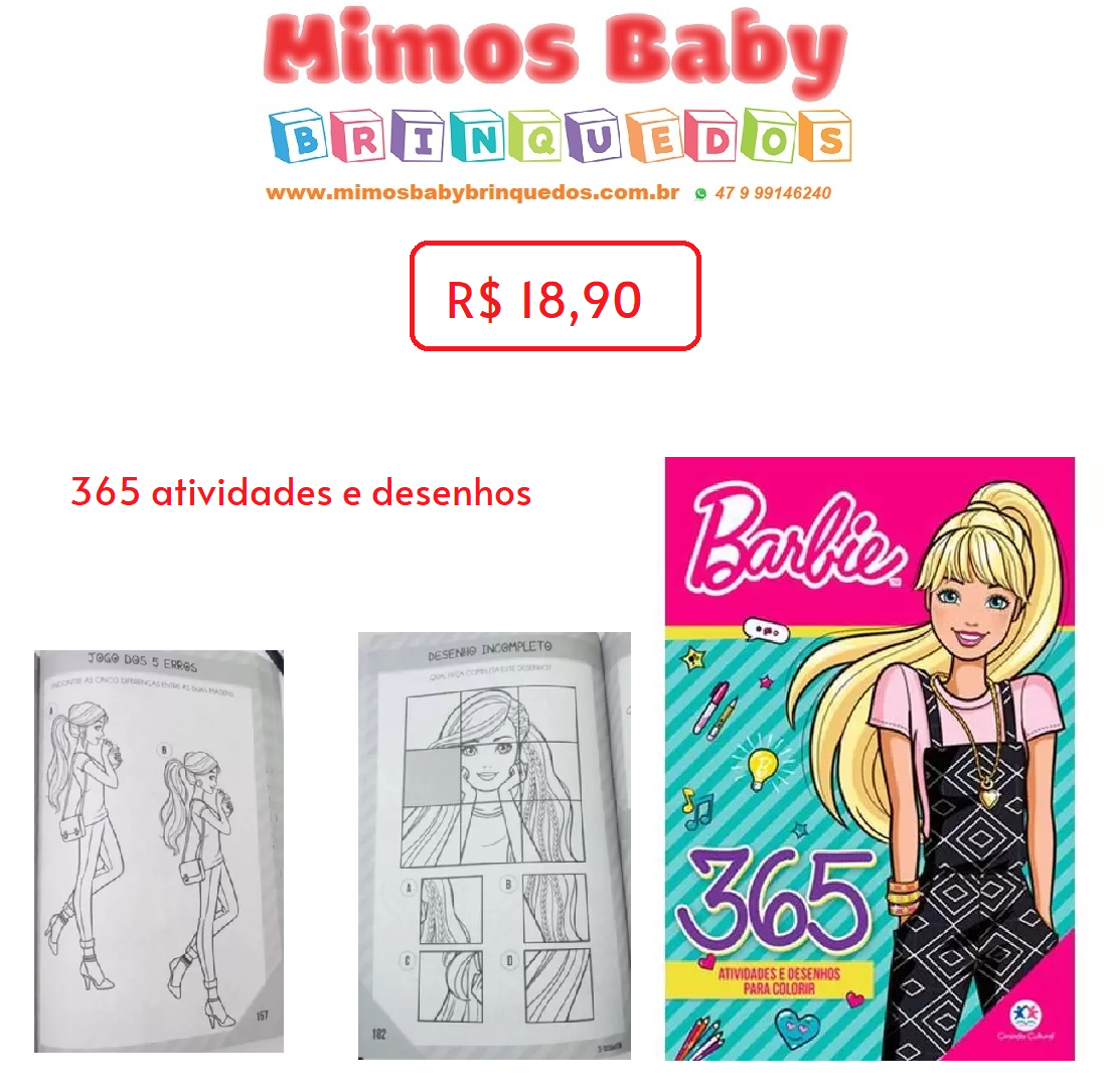 Barbie – 365 atividades e desenhos para colorir – Maior Loja de