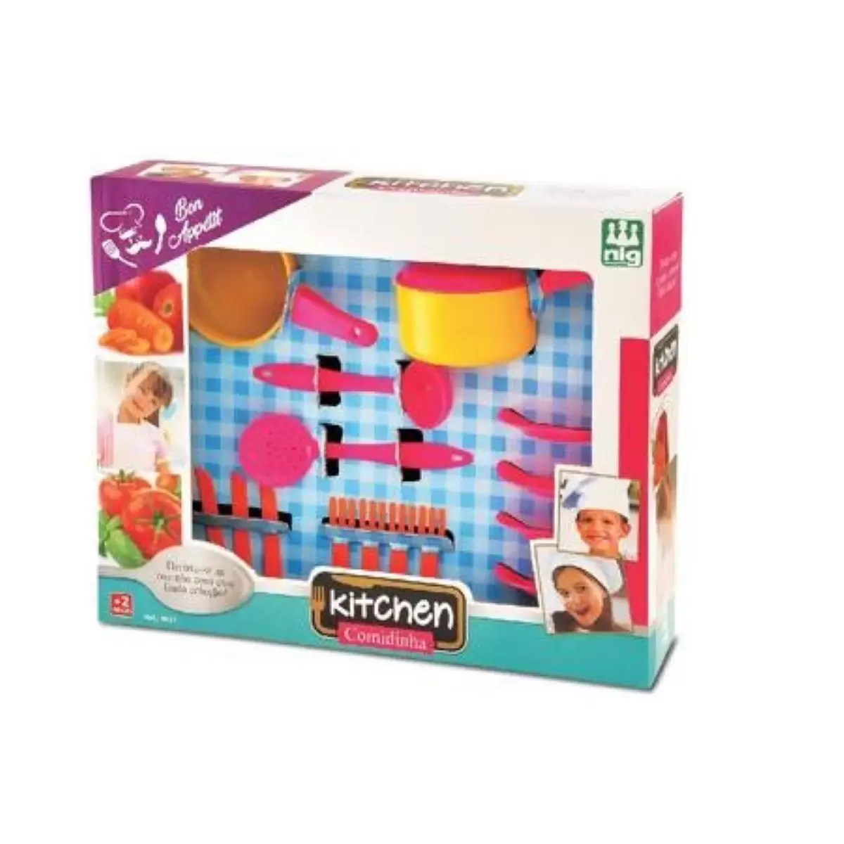 Jogo De Cozinha Infantil Kit Panelinhas e Comidinhas