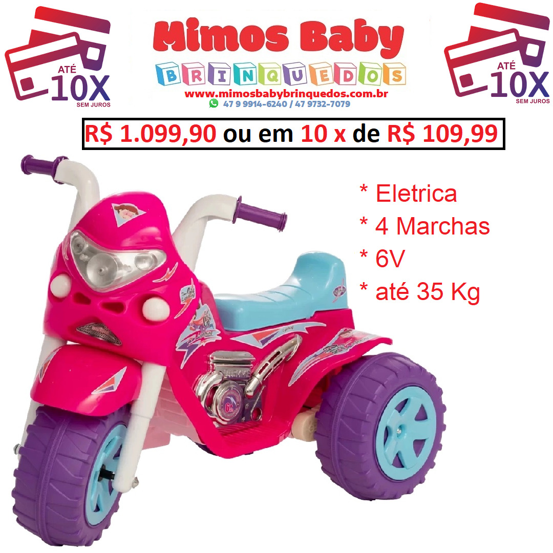 Triciclo Infantil Menina Passeio Motoca Motinha Criança Bebe