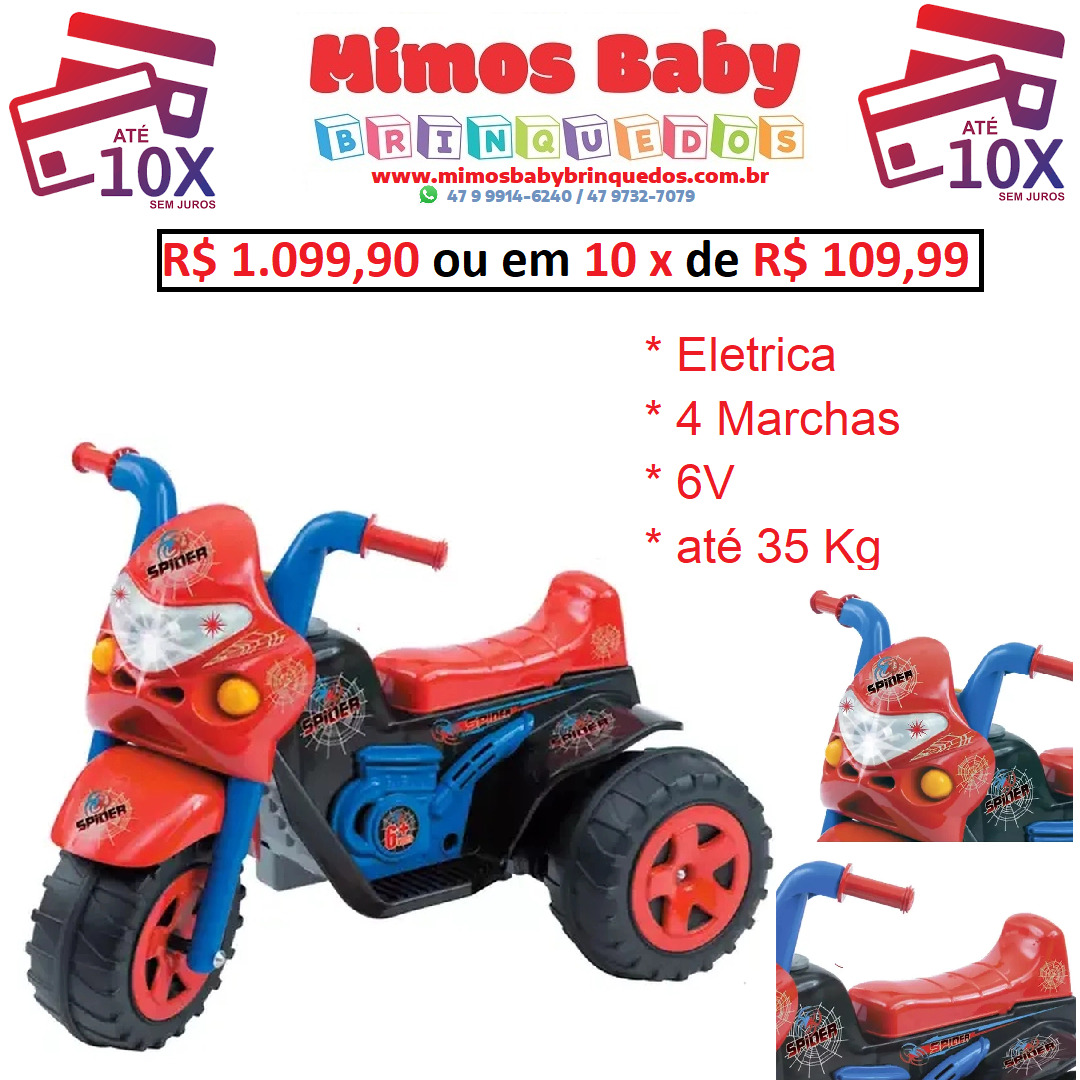 Triciclo Baby City Moto Infantil Menino Com Pedal Empurrador em Promoção na  Americanas