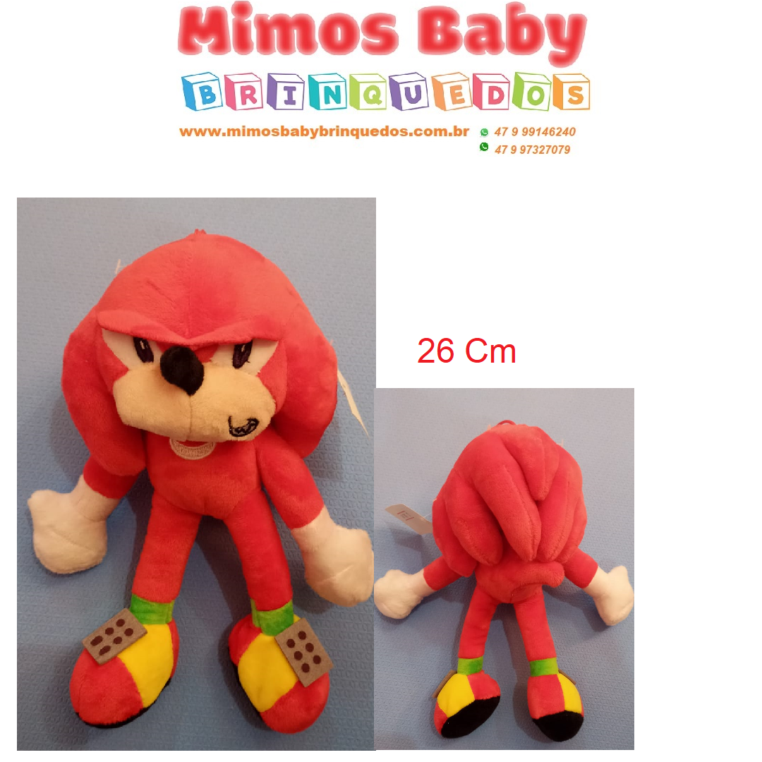 Knuckles the Echidna - Personagem do Sonic em Pelúcia - 28 Centímetros