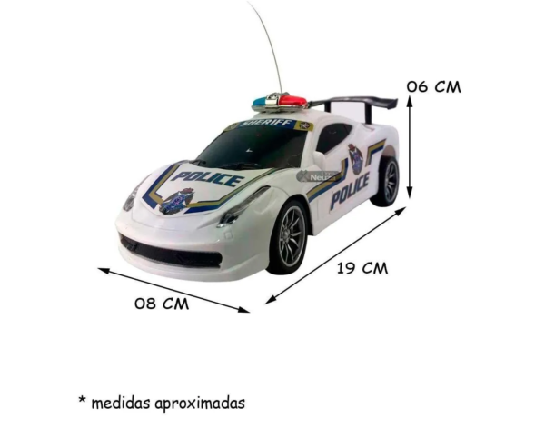 Carrinho Policia Controle Remoto Com Luz 6 Funções - 19 Centímetros - Image 2