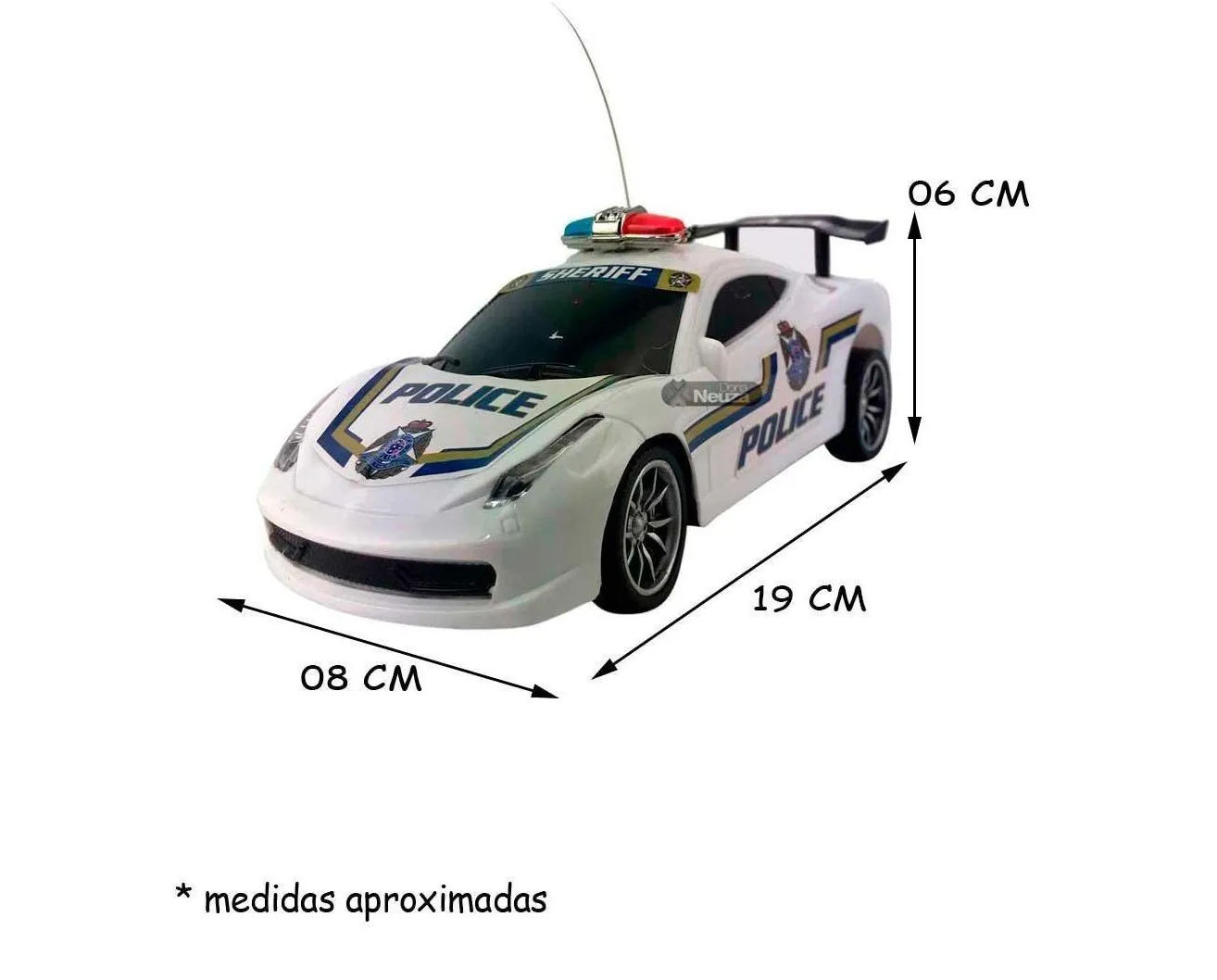 Brinquedo Infantil Carrinho De Policia Controle Remoto Luz carrinho  controle remoto viatura policia milita a pilhas cores sortidas