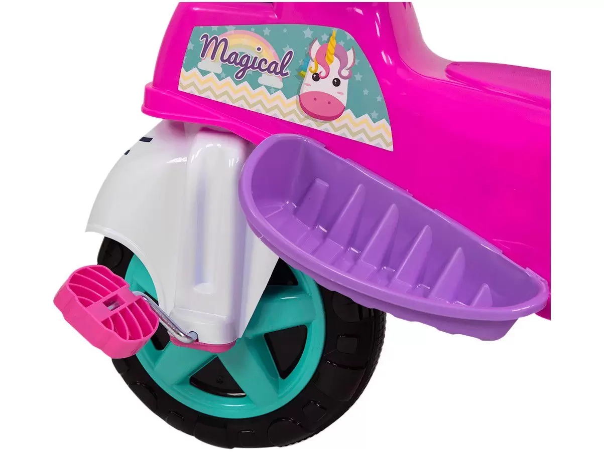 Triciclo Infantil Baby City Menina com Empurrador