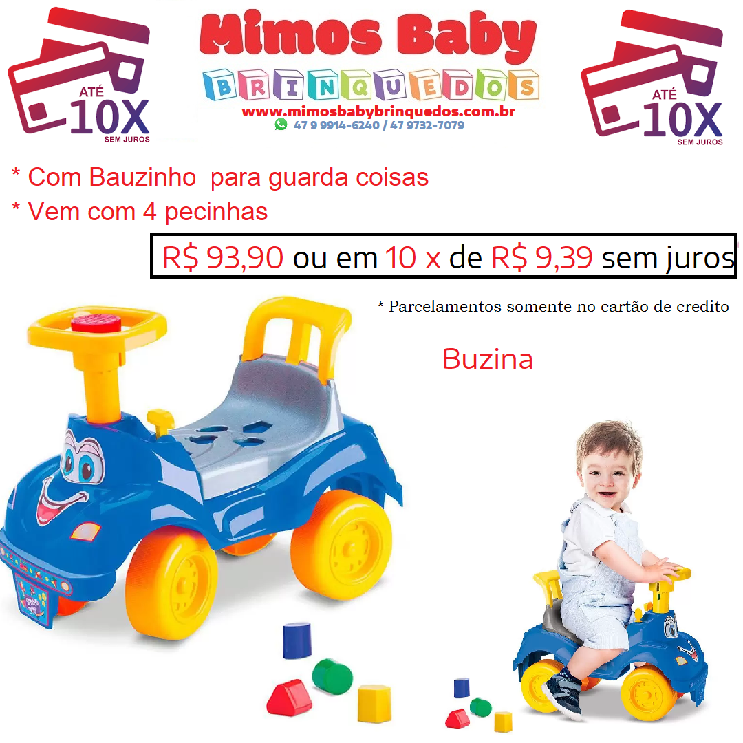 Motoca Menina Infantil Bebe C/ Empurrador Totokinha