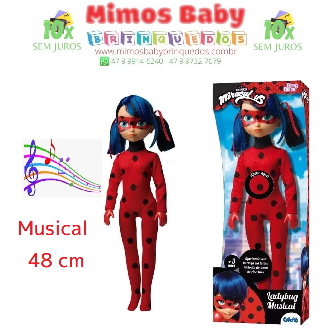 Boneco Miraculous - As Aventuras de Ladybug - Cat Noir - 55 cm - Baby Brink