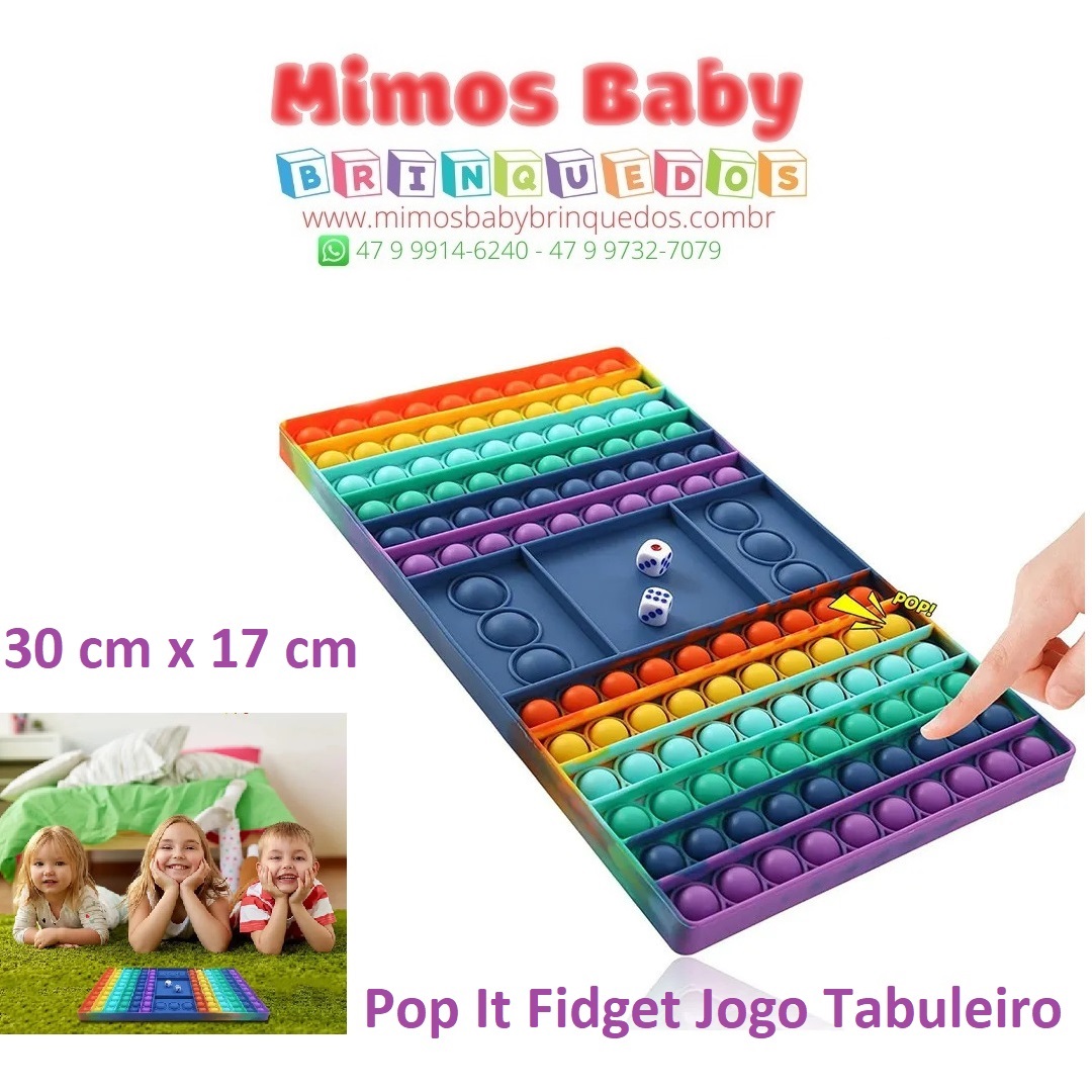Tabuleiro Jogo Pop It Fidget Toy Dados Mickey Pastel - MIZU - Pop