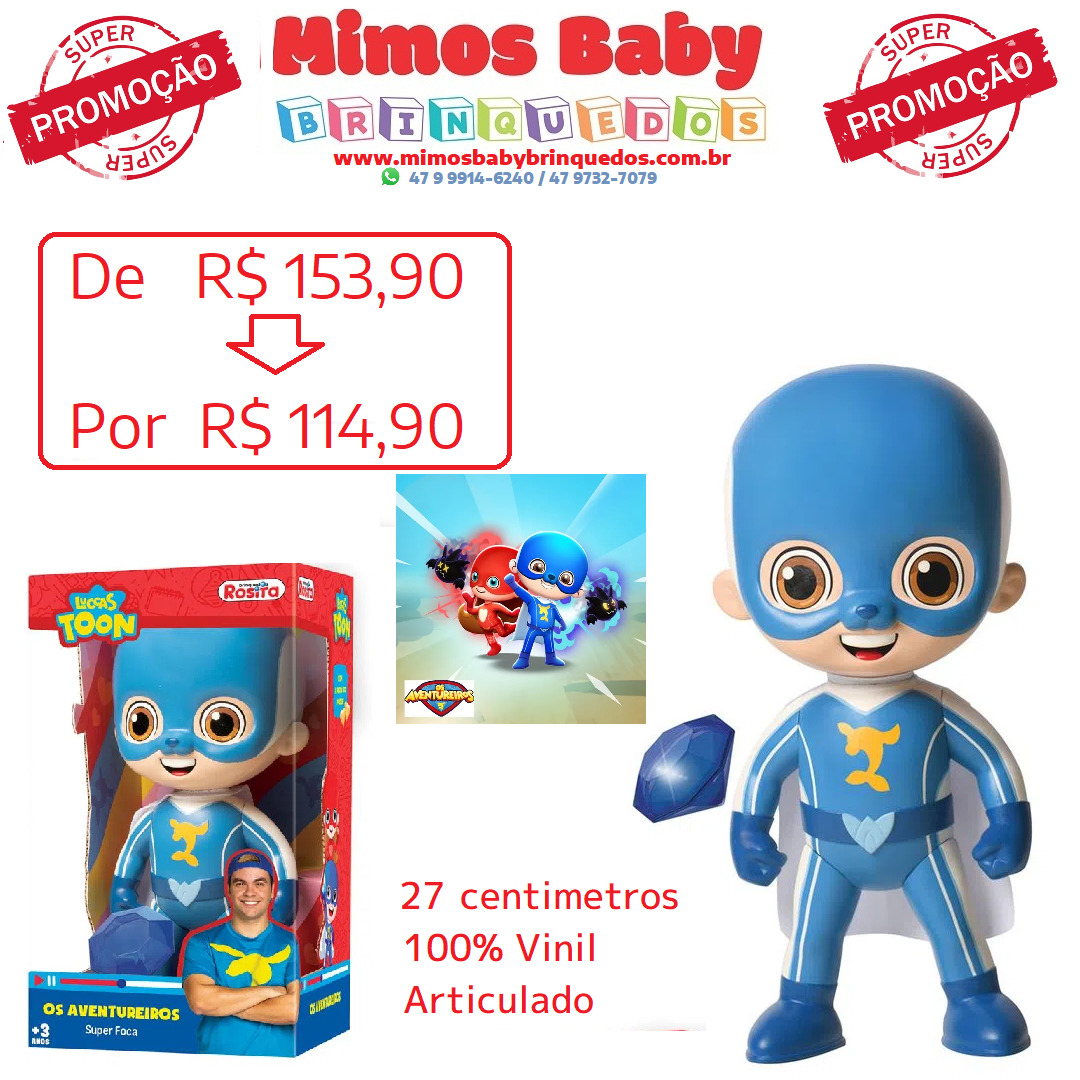 Boneco Luccas Neto – Aventureiro Super Foca – 1077- NovaBrink