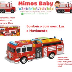 Brinquedo Caminhão Bombeiro Bolhas De Sabão Com Luz