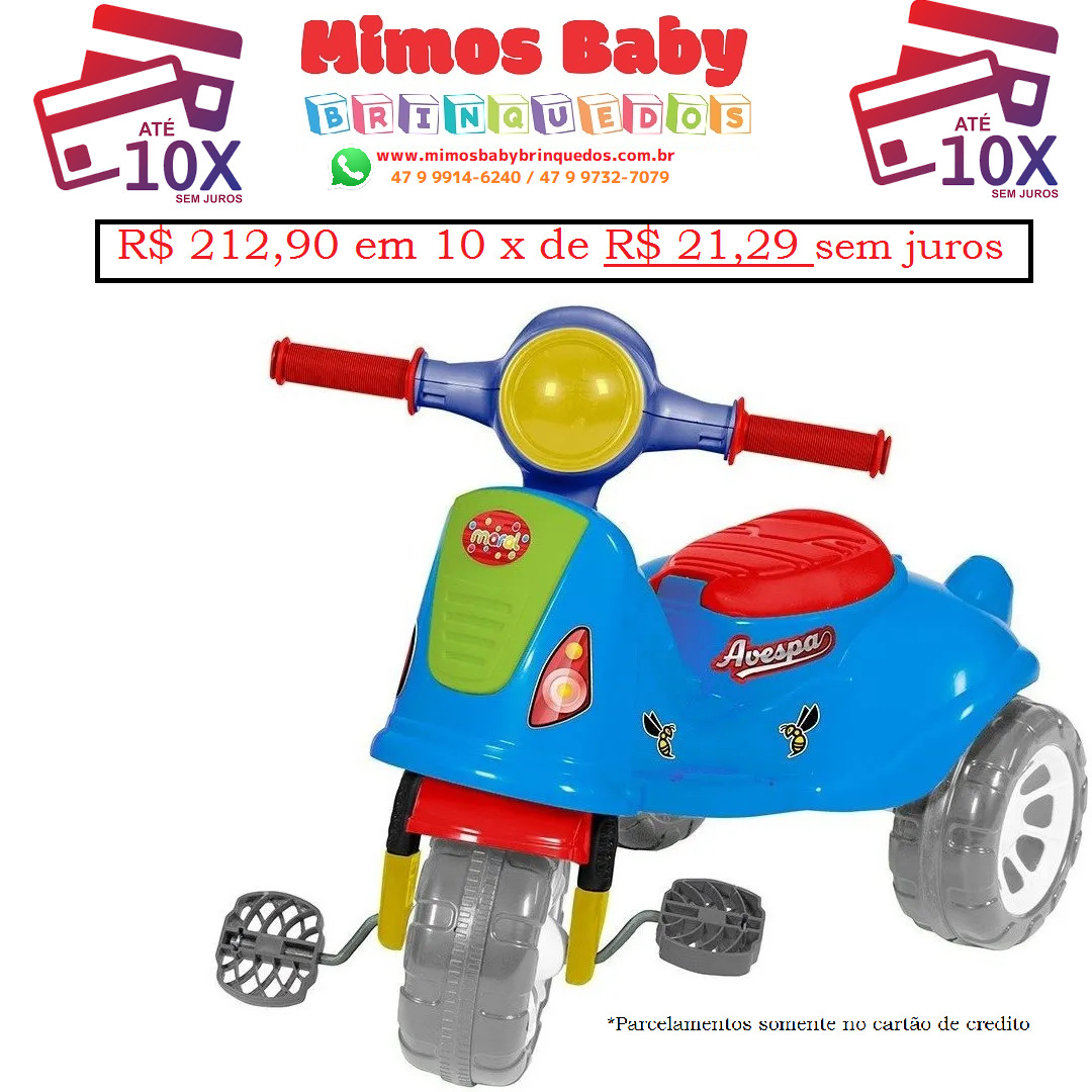 Motinha Motoca Infantil Crianças Moto Cross Colorida Divertida