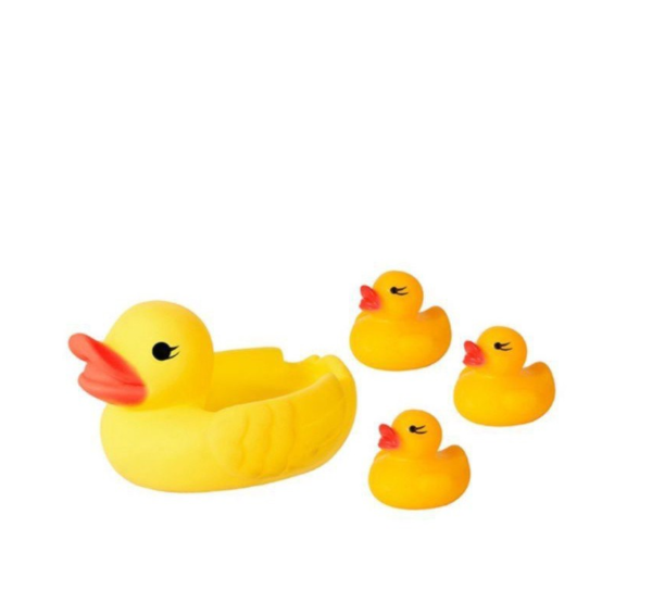 Kit 4 Patinho De Borracha Banheira Pato Banho Bebe Mordedor