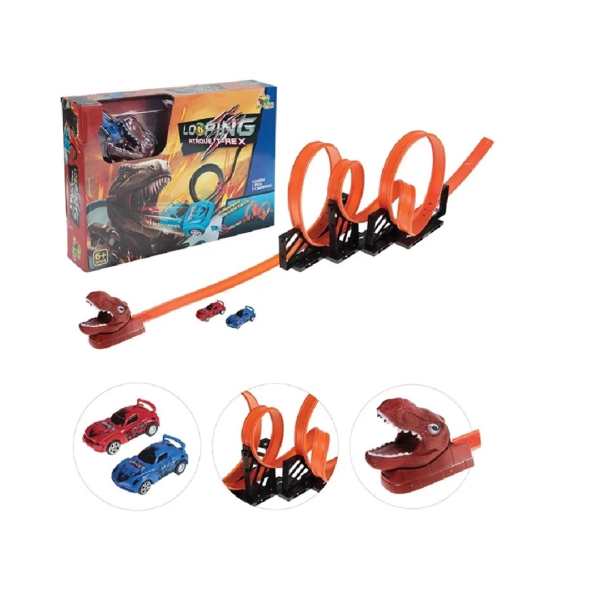 Pista Looping Ataque T-Rex Compativel c/ Hot Wheels - Art Brink