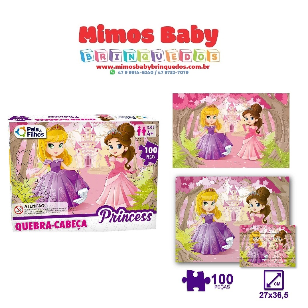 Jogo Quebra Cabeça Princess Princesas - 100 Peças - Jogo De Tabuleiro - #