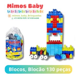 Blocos de Montar Blocão Grande Com 130 Peças - Mini Toys